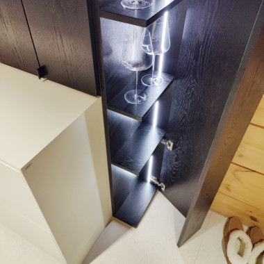 Jiiriliitos ja viinilasikaappi